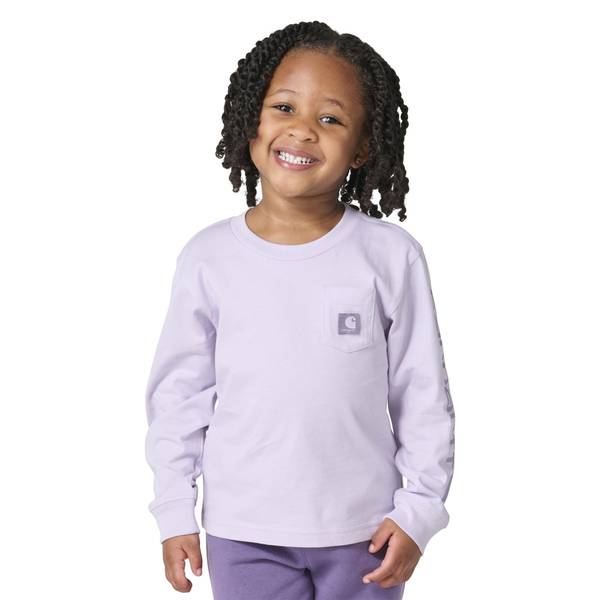 Photo of Toddler Girls' Long Sleeve Tonal Patch Pocket T-Shirt