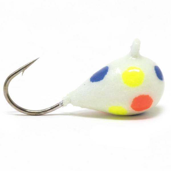 Clam Drop Jig XL - 2 Pack - Size 8, 1/16oz, White Glow Wonderbread