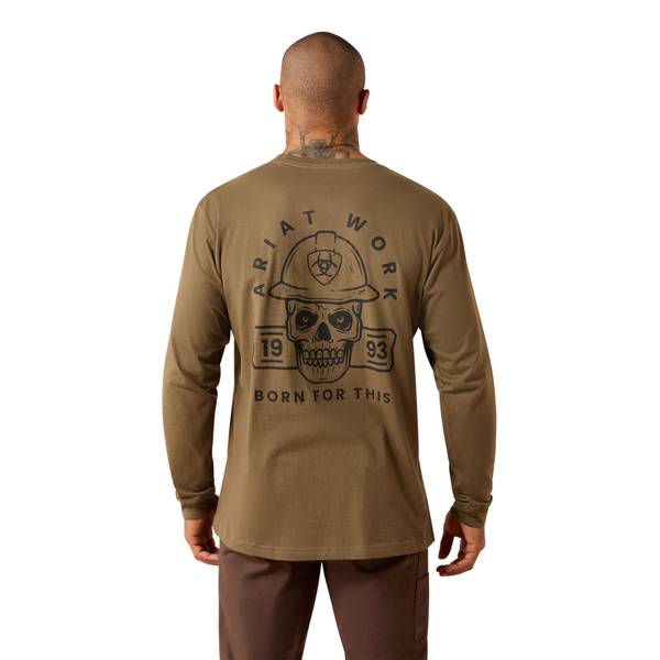 Men's Rebar Cotton Strong Hardhead T-Shirt in Canteen, Size: XL by Ariat