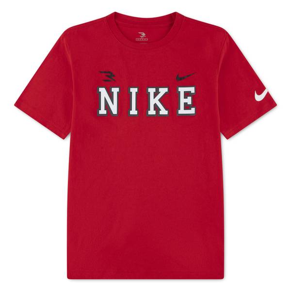 Nike 3BRAND by Russell Wilson Big Kid Boys Crew Neck Short Sleeve Regular Fit Graphic T-Shirt, Medium, Red