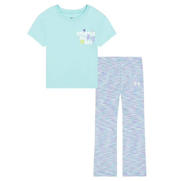 Photo of Girl's Short Sleeve Sparkle Tee and Flare Leggings Set