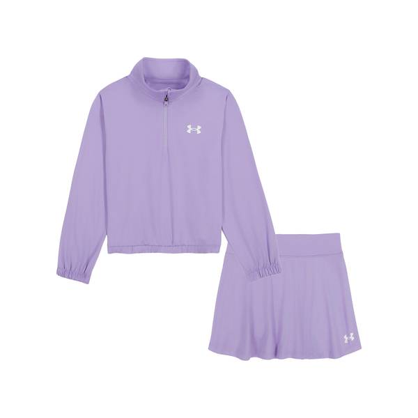 Photo of Girl's 1/4 Zip Long Sleeve Pullover and Skort Set