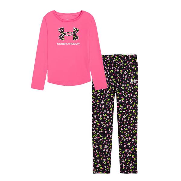 Photo of Girl's Long Sleeve Logo Tee and Printed Leggings Set