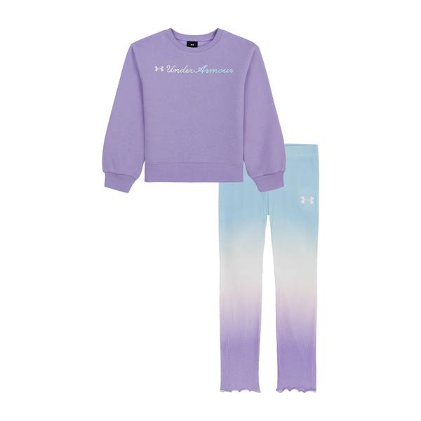 Photo of Girl's Long Sleeve Fleece Crew and Ombre Leggings Set