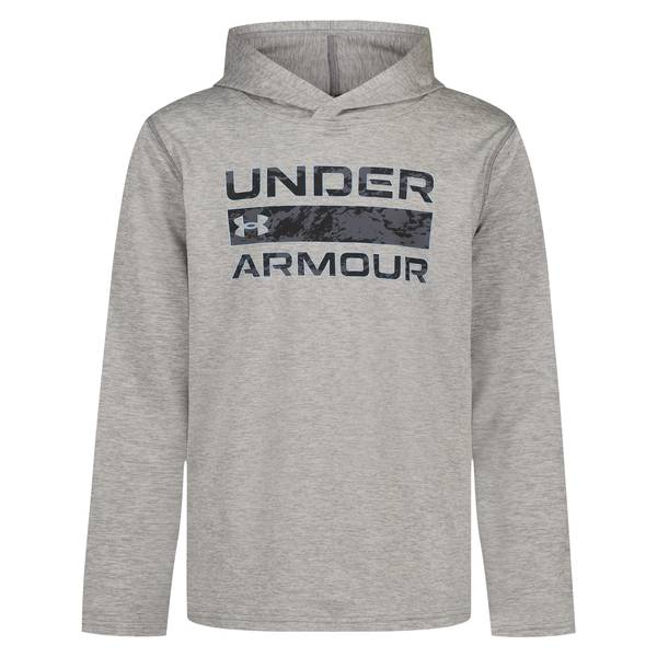 Photo of Boy's Stacked Logo Long Sleeve Hooded Tee