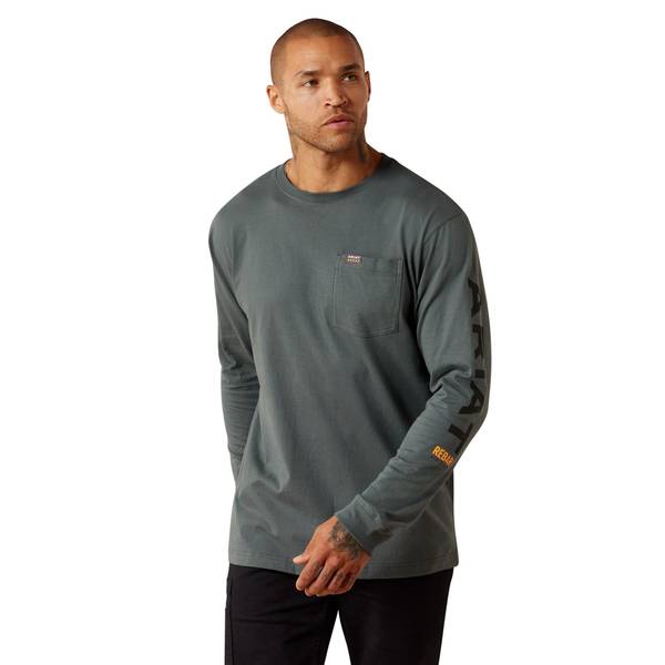 Photo of Men's Rebar Cotton Strong Standard Logo Pocket Long Sleeve T-Shirt