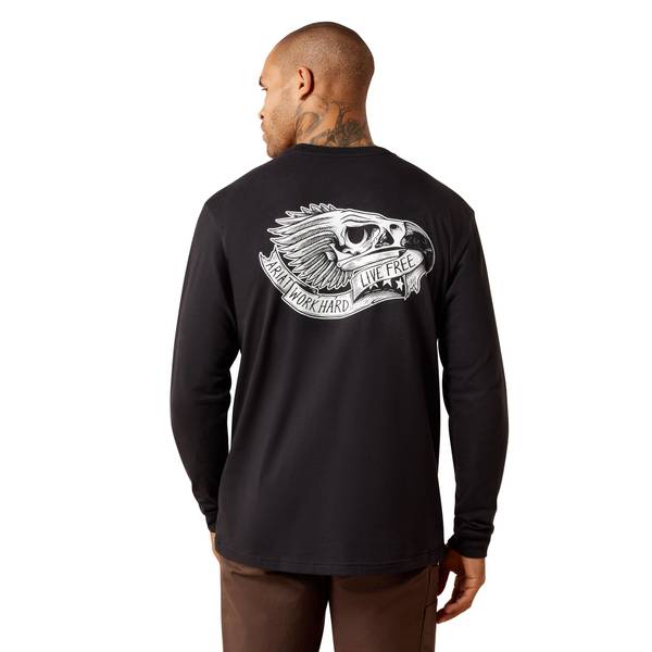 Photo of Men's Rebar Cotton Strong Eagle Skull Long Sleeve T-Shirt