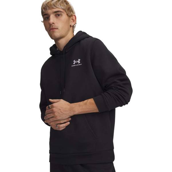 Under Armour Essential Fleece Hoodie Men - Hoodies and Sweatshirts Under Armour - Black - 1373880-001-S - Size: S