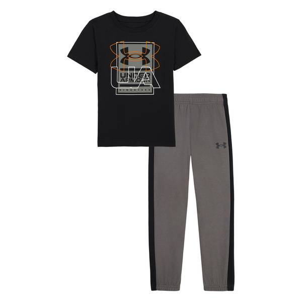 Photo of Boys' Logo Long Sleeve T-Shirt and Brushed Tricot Joggers Set