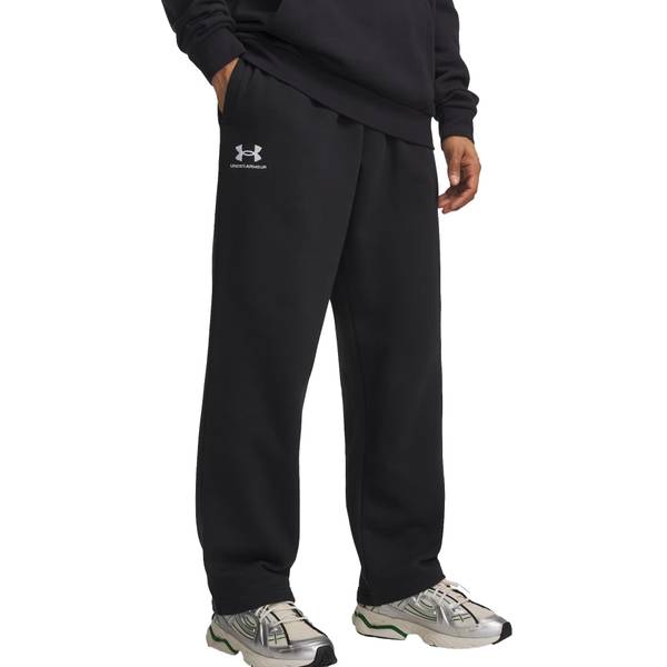 Under Armour UA Icon Fleece Pants Black White Men - Pants Under Armour - Black - 1384034-001-XL - Size: XL