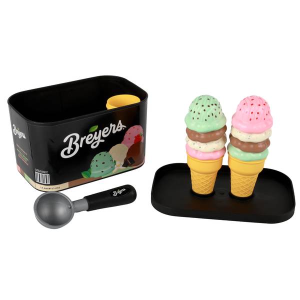 Casdon Breyers Ice Cream Scoop-and-Serve 8-Piece Playset, Ages 2+ - Multi