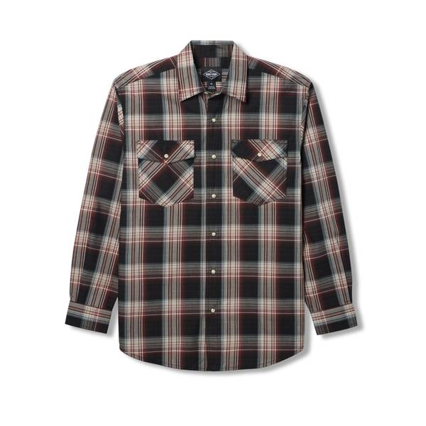 Work N' Sport Men's Long Sleeve Western Plaid Shirt