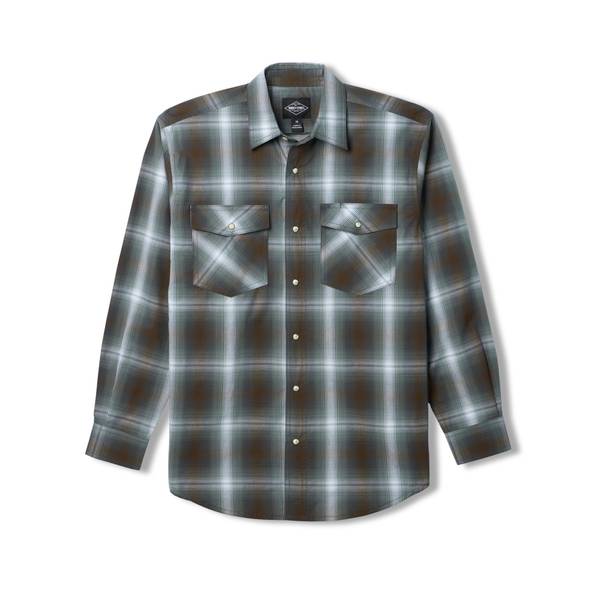 Work N' Sport Men's Long Sleeve Western Plaid Shirt