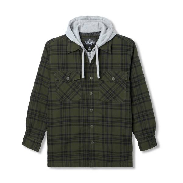 Work N' Sport Men's Quilt Lined Chestwarmer Zip Flannel Shirt
