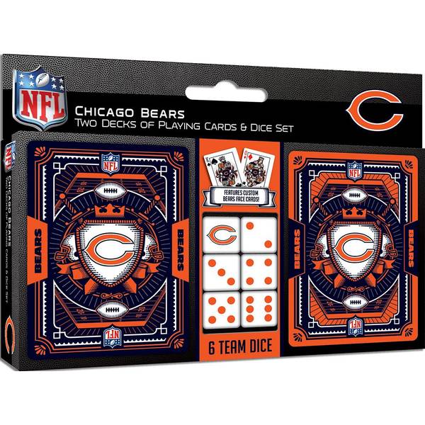 Masterpiece Puzzle Chicago Bears NFL 2-pack Playing Cards & Dice Set