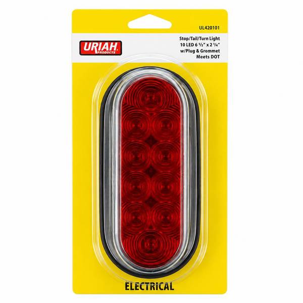 Uriah Products Oval LED Trailer Tail and Turn Light, 6-1/2" x 2-1/2"
