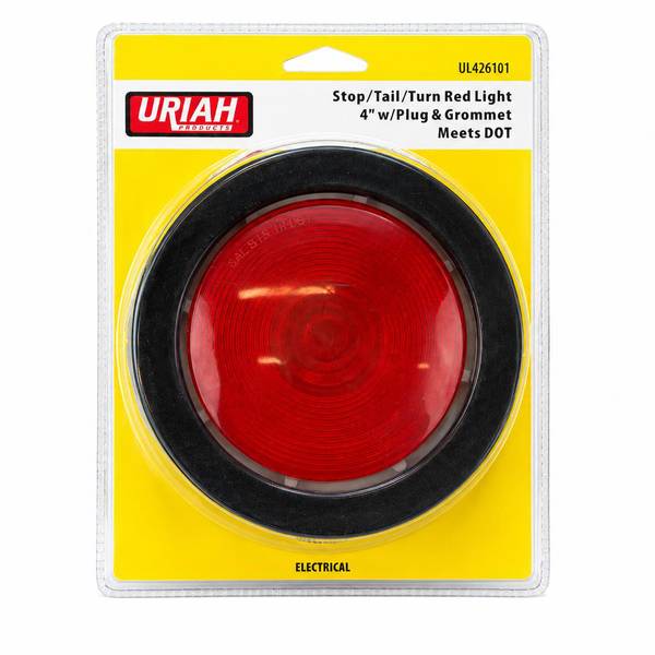Uriah Products 4" Stop/Tail/Turn Red Light w/ Plug & Grommet Kit