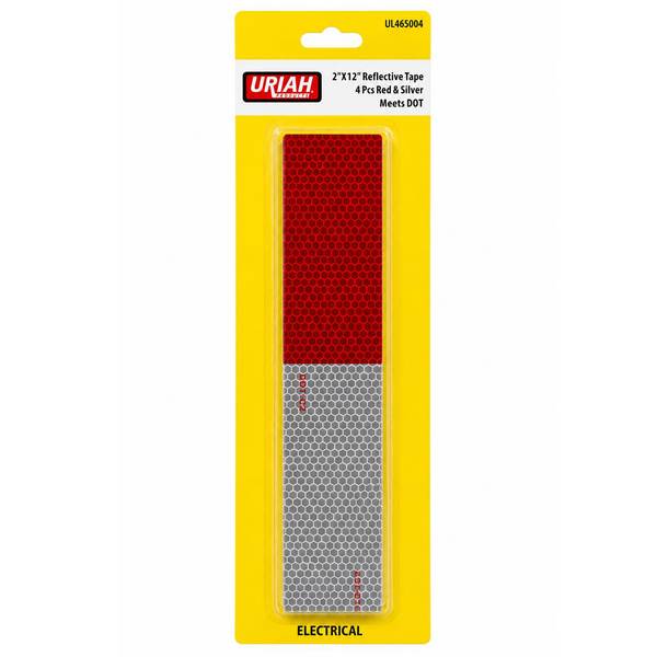 Infinite Innovations UL465004 12 in. Red & Silver Reflective Tape - 4 Pack
