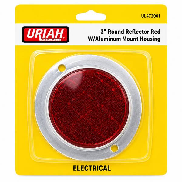 Uriah Products Reflector Red Light 3 inch Diameter with Aluminum Mount