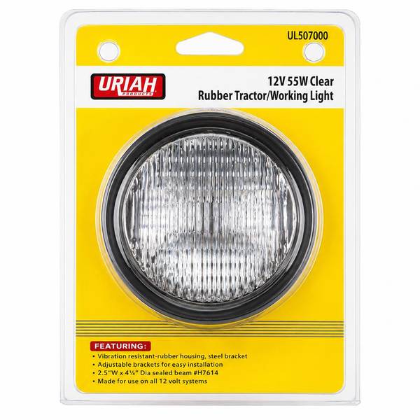 Uriah Products Tractor Clear Light 4 inch Diameter with Rubber Non-Recessed