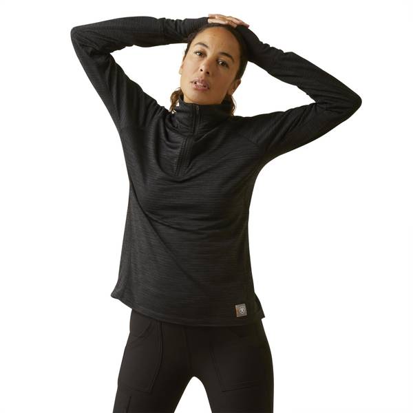 Photo of Rebar Women's Gridwork 1/4 Zip Baselayer Long Sleeve Shirt
