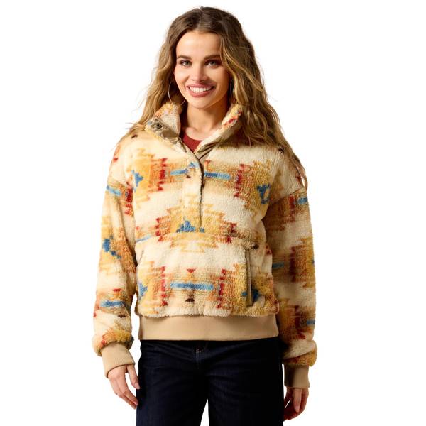 Women's Berber Sweatshirt in Sonoma Southwest Print Recycled Polyester, Size: Small by Ariat
