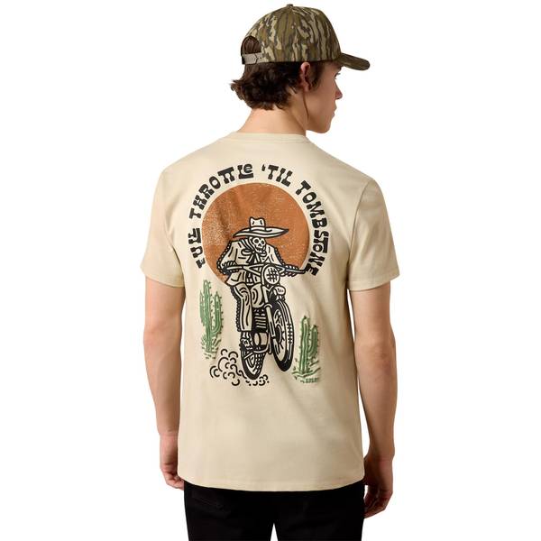Men's Full Throttle T-Shirt in Natural Cotton, Size: Medium by Ariat