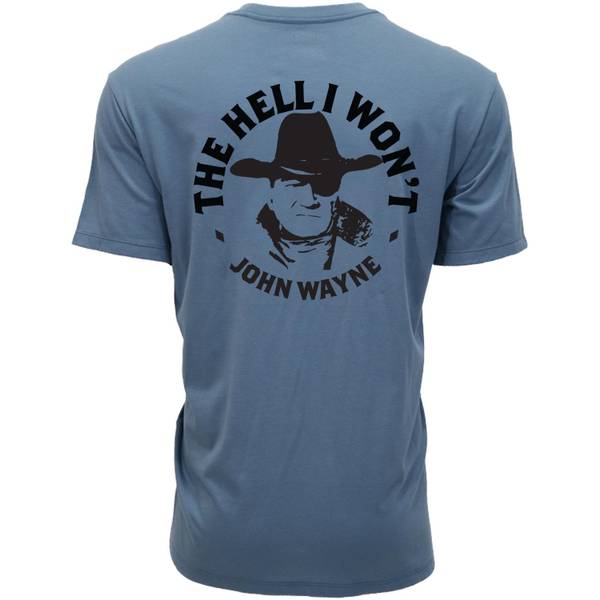 Photo of Men's John Wayne Dark Denim Short Sleeve Crew Neck Tee