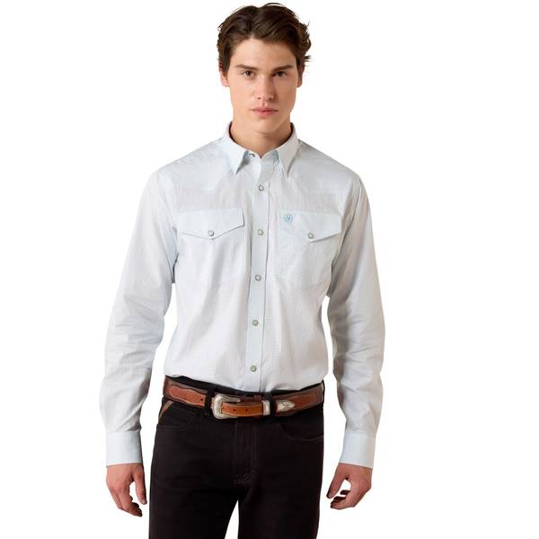 Photo of Men's Wrinkle Free Brennon Fitted Long Sleeve Snap Shirt