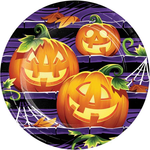 Photo of 8 Count 7" Pumpkin Prowler Luncheon Plates