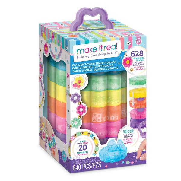 Make It Real Flower Tower Bead Storage, Ages 8+ - Multi