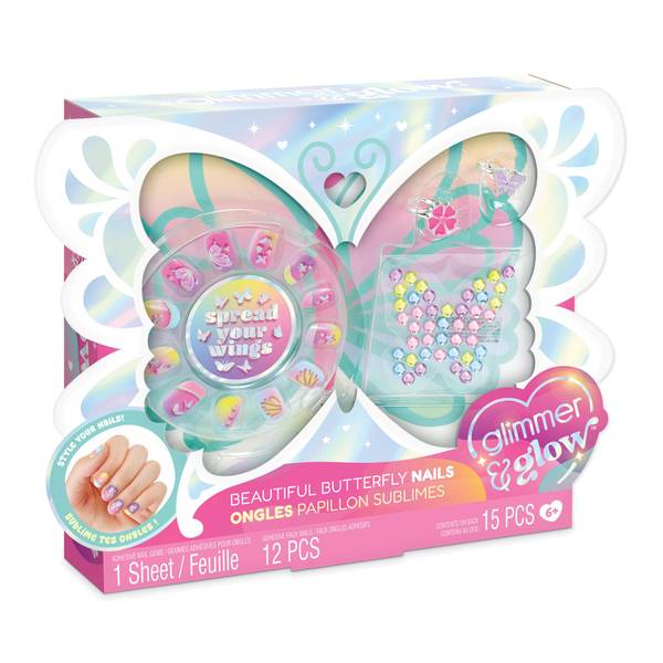 Make It Real Glimmer & Glow Beautiful Butterfly Nails Set