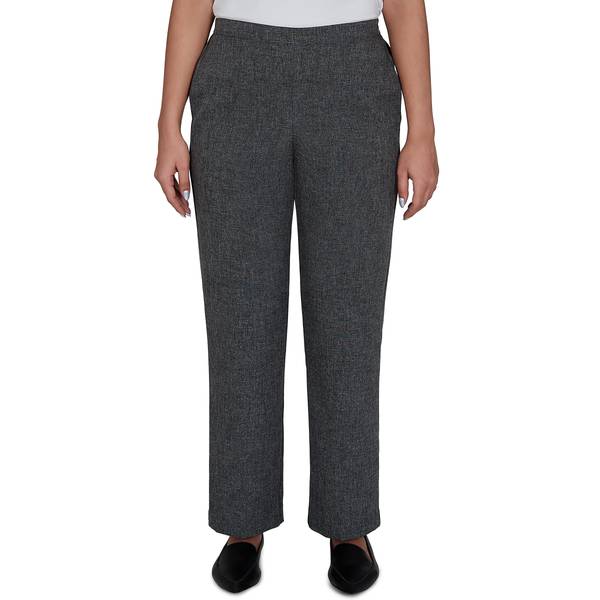 Alfred Dunner Plus Size Pull-On Straight Pants - Black/White