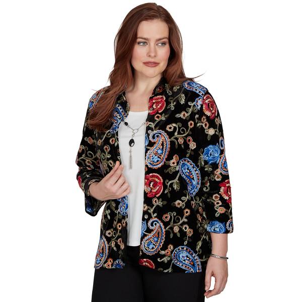 Plus Size Alfred Dunner Dinner Theater Paisley Two-in-One Blouse