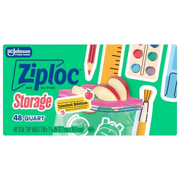 Photo of Back-To-School Print Storage Quart Bags 48-count