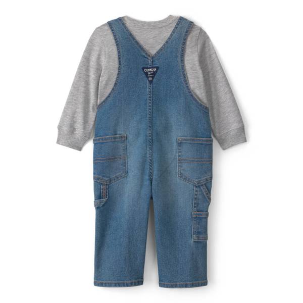 Oshkosh IB 2P Overall Grey LS Set Denim, Denim, 3M - 1V930910-3M