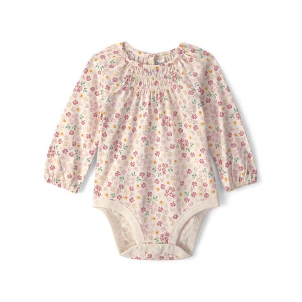 Photo of Infant Girl's Floral Long-Sleeve Fashion Bodysuit