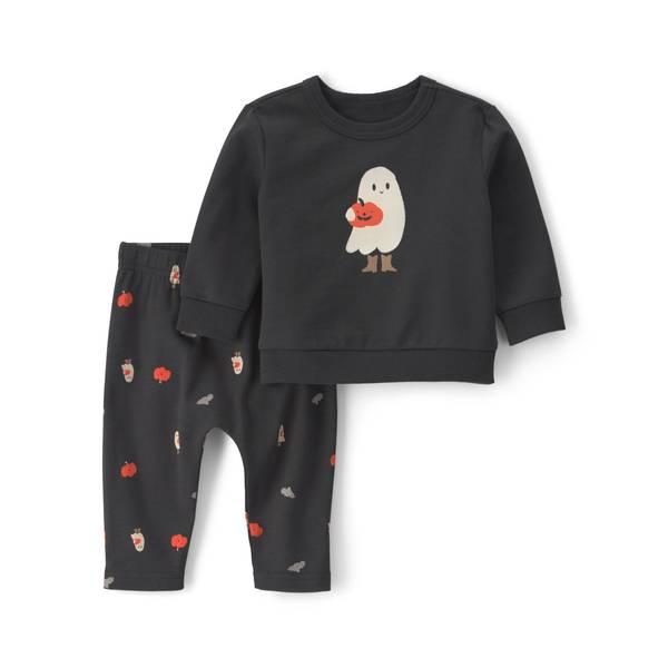 Carter's Baby Girls' Long-Sleeve Sweatshirt and Pants, 2-Piece Set - Black