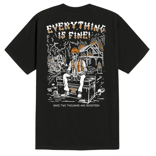 Troll Co. Men's Everything is Fine Jobsite T-Shirt, Black, M