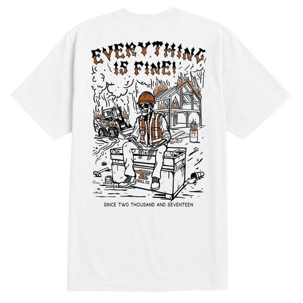 Troll Co. Men's Everything is Fine Jobsite T-Shirt, White, M