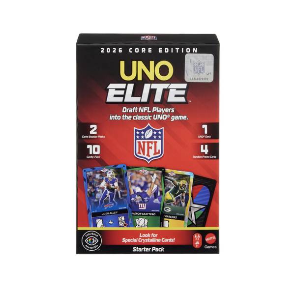 Mattel Uno Elite Nfl Card Game 2025 Core Edition Starter Set