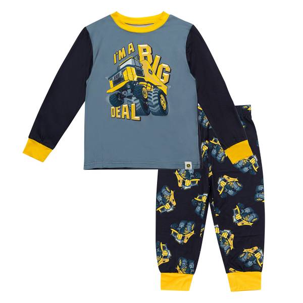 Photo of Toddler Boys' I'm A Big Deal Long Sleeve Black/Gray 2-Piece Pajama Set
