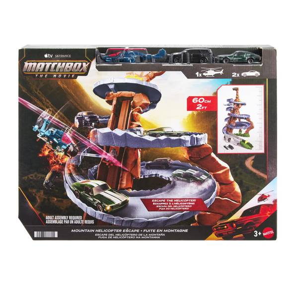 Matchbox 1:64 Scale The Movie Helicopter Escape Playset, Ages 3+ - Multi