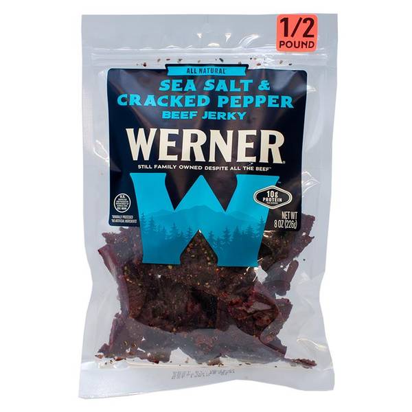 Photo of 8oz All-Natural Sea Salt & Cracked Pepper Beef Jerky
