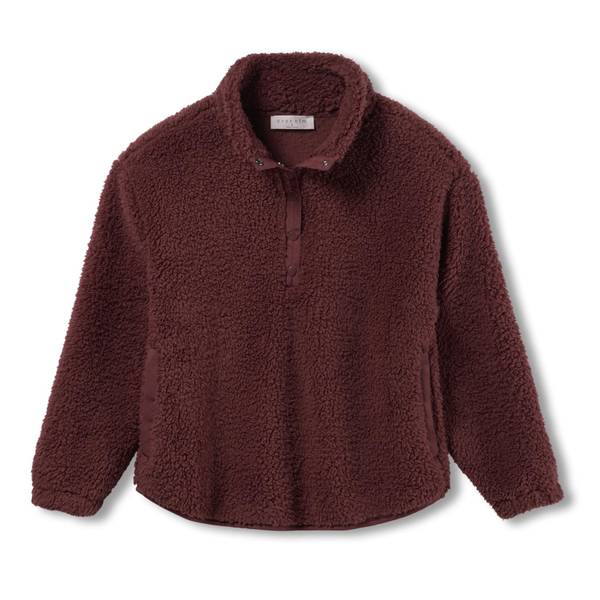 Photo of Women's Long Sleeve Quarter Snap Mock Neck Sherpa Top