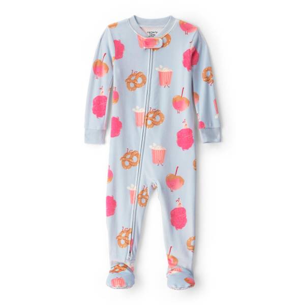 Photo of Infant Girl's Festival Treats 2-Way Zip DreamPlush Snug Fit Footed Pajama - Blue