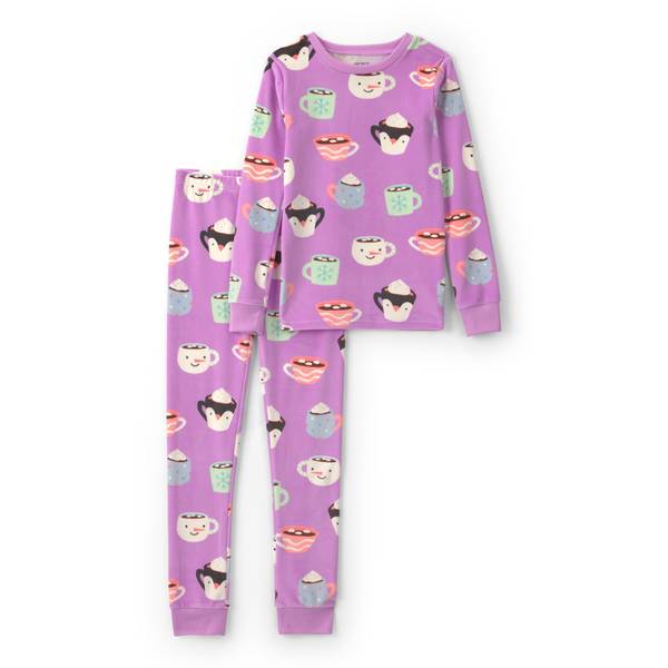 Carter's Dreamplush Toddler Girls Crew Neck Long Sleeve 2-pc. Pajama Set, 4t, Purple