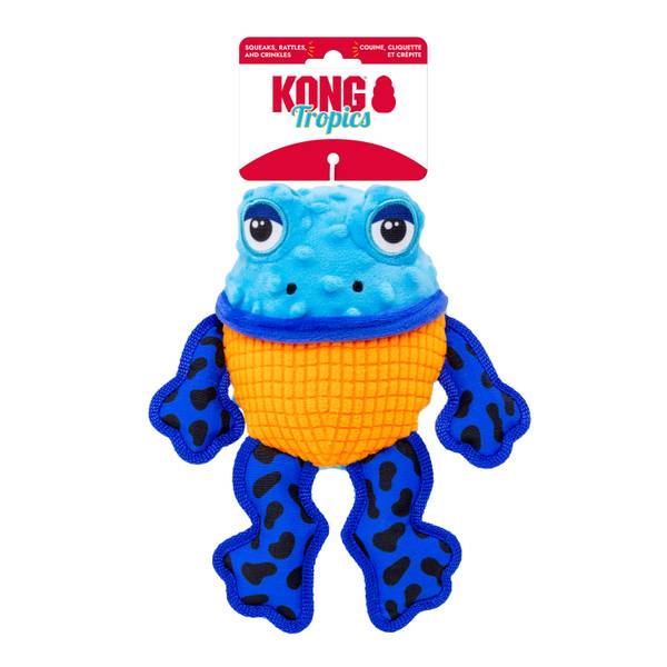 35585533377 Tropics Rattlez Frog Dog Toy, Medium & Large