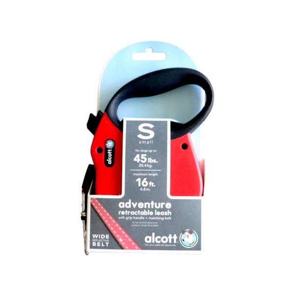 RLSH AA SM BR 16 ft. Adventure Retractable Belt Leash, Bright Red - Small