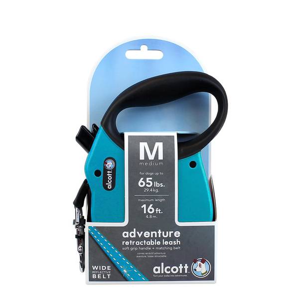 Paws & Alcott 067021 16 ft. Alcott Retractable Leash - Blue, Medium
